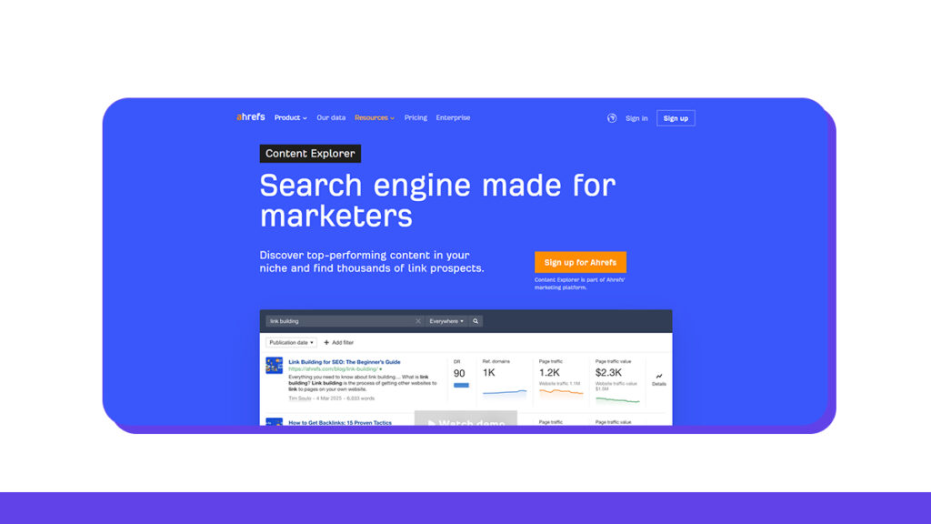 Ahrefs Content Explorer