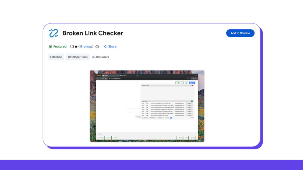 Broken Link Checker Chrome Extension