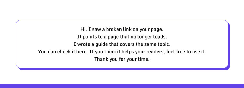 Short Outreach Template For Broken Link Building