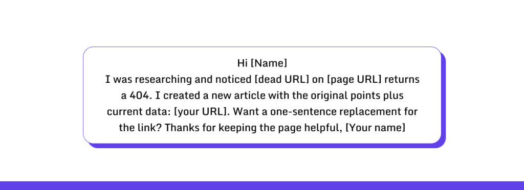Broken Link Outreach Templates For Research angle