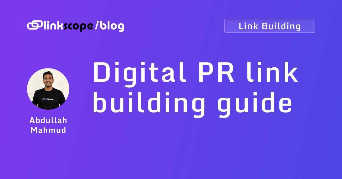 Digital PR link building guide