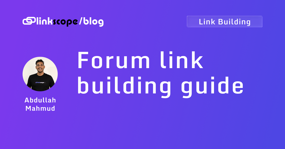 Forum link building guide