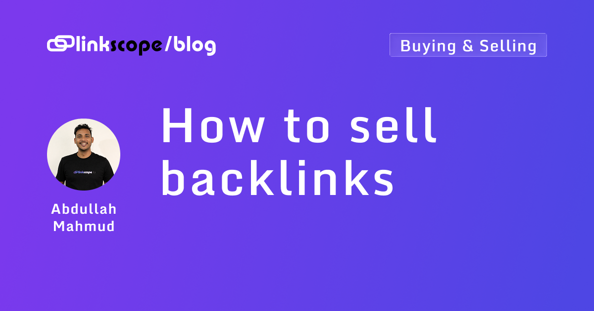 How to sell backlinks