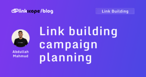 Link building campaign planning