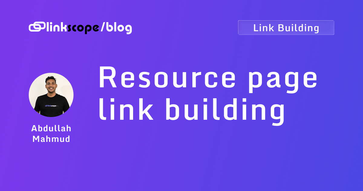 Resource page link building