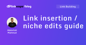 Link Insertion [Niche Edits] Guide
