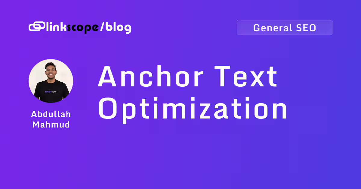 Anchor Text Optimization