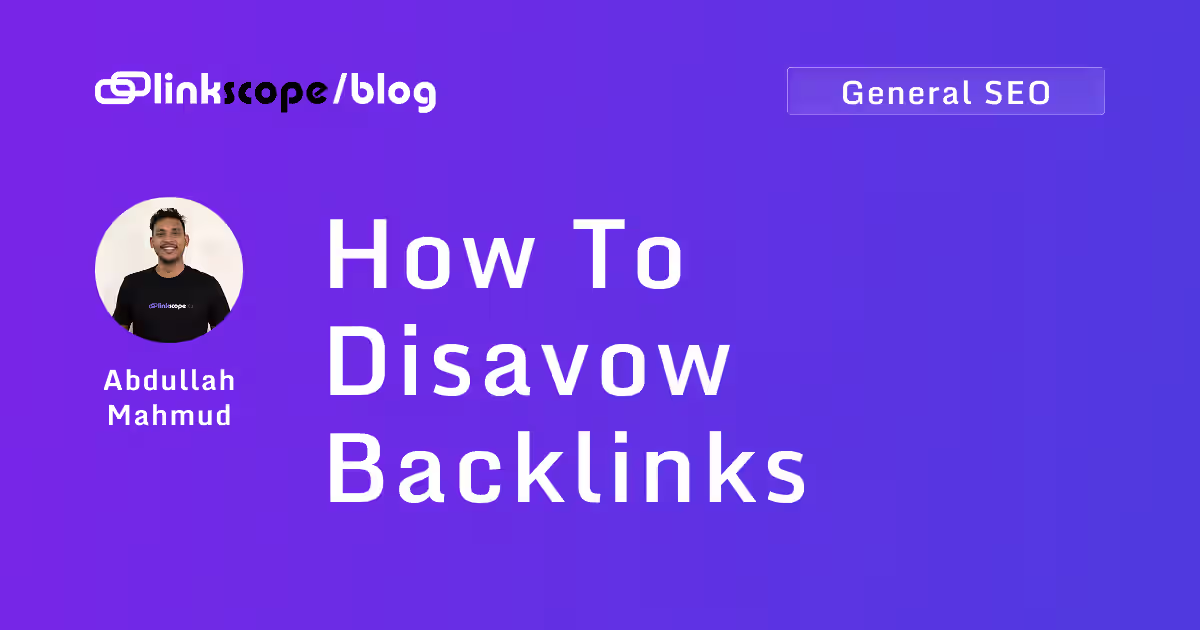 How To Disavow Backlinks