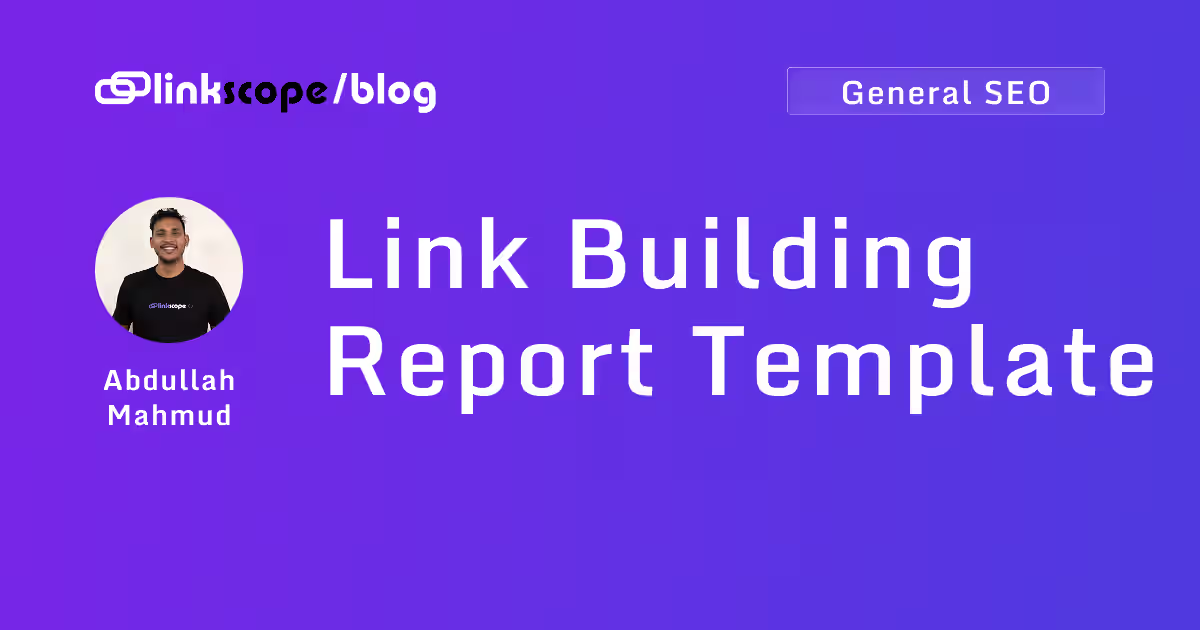 Link Building Report Template